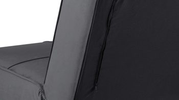 Schlafsofa Actona group aus Stoff in Dunkelgrau Schlafcouch Perugia als praktisches Schlafsofa dunkelgrauer Samt Vic 28 & schwarze Metallfüße