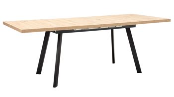 Auszugtisch Mäusbacher aus Holz in Holzfarben Esstisch-Serie The Big System - Auszugtisch Asteiche & Mattschwarz - ca. 160-210 x 90 cm