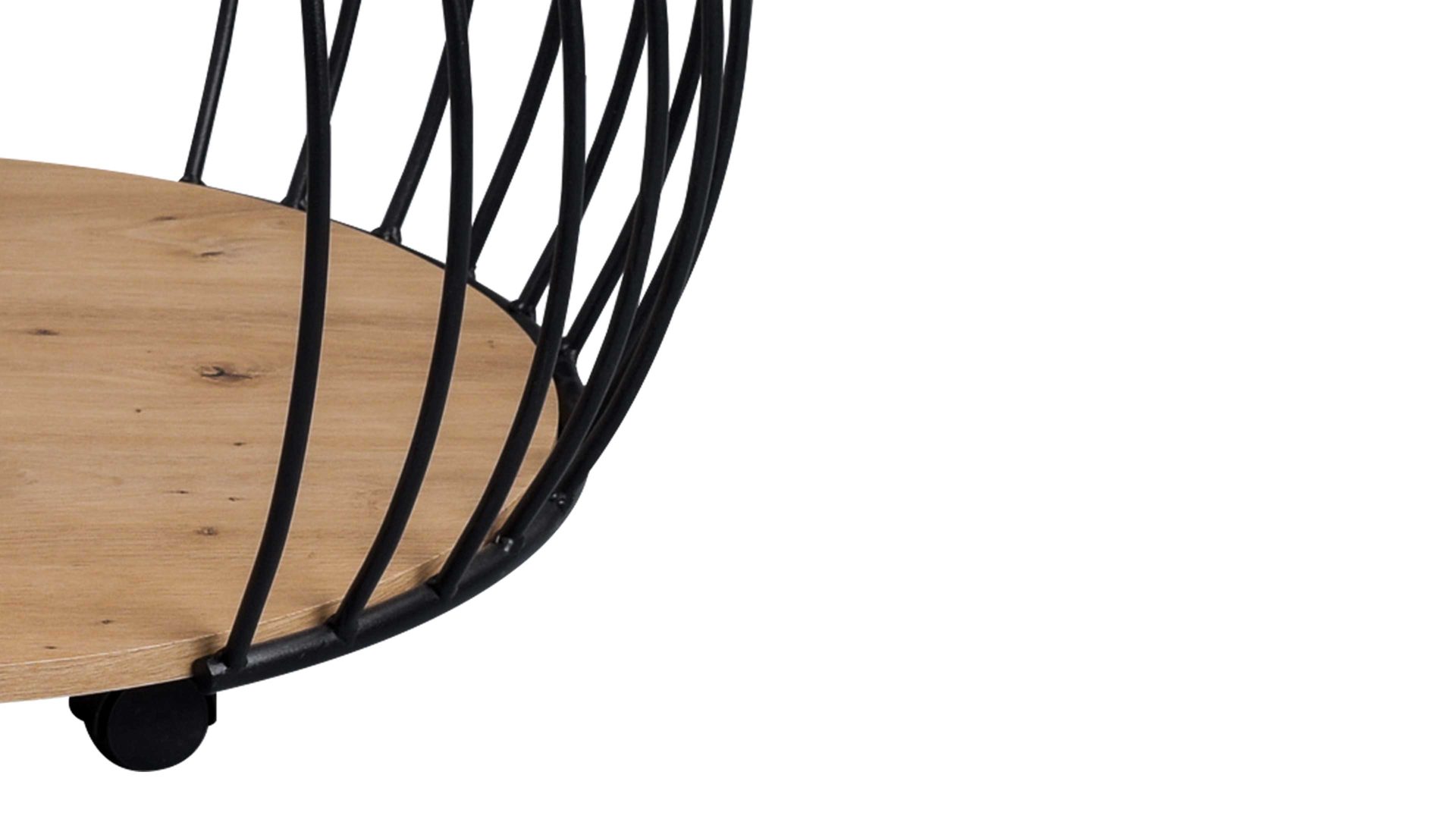 Couchtisch M2 kollektion aus Holz in Holzfarben Couchtisch Peking Artisan Eiche & Schwarz – Durchmesser ca. 80 cm