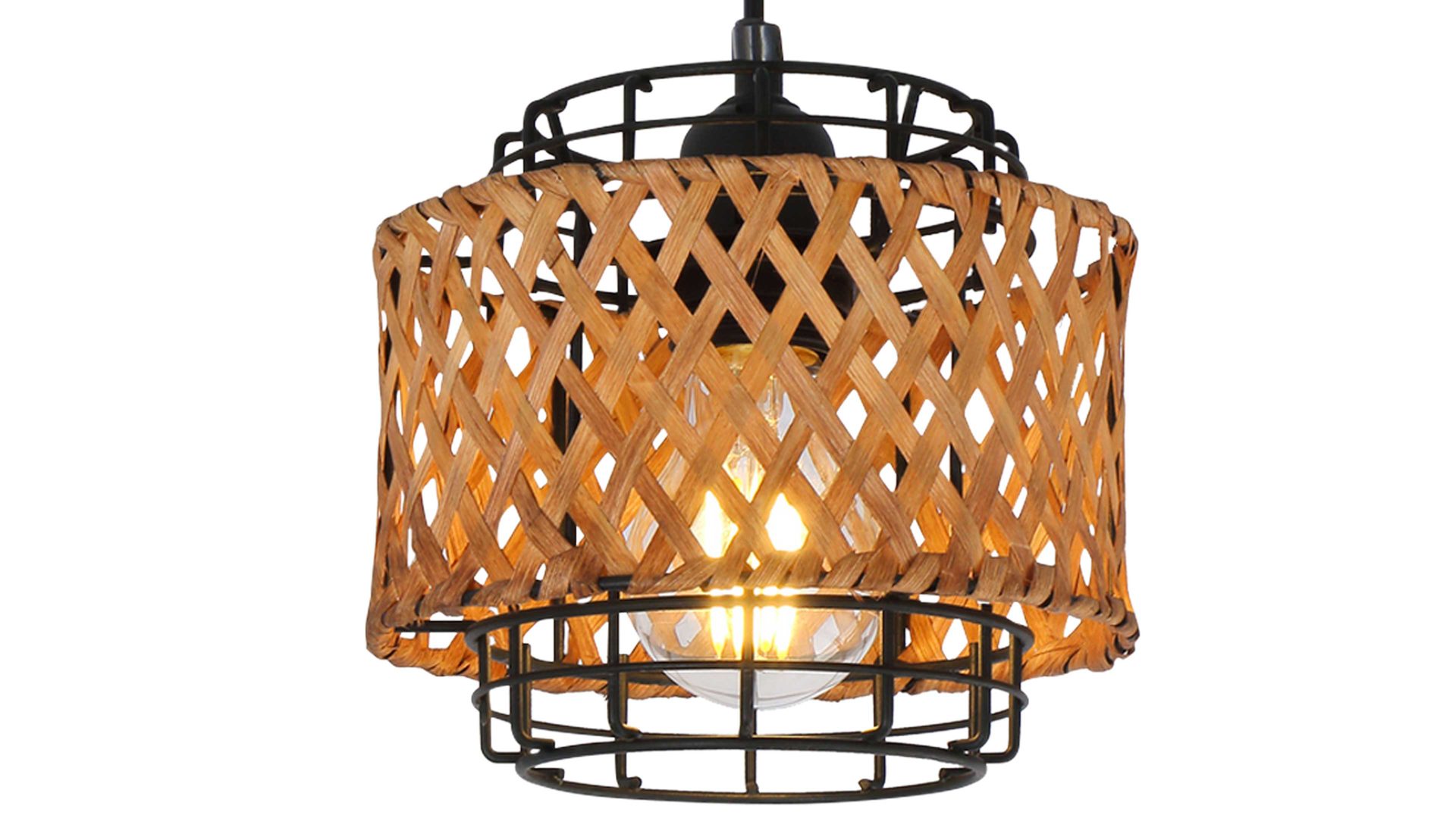 Pendelleuchte Globo lighting aus Metall in Holzfarben GLOBO Hängeleuchte Gina Bambus & Metall – Länge ca. 65 cm