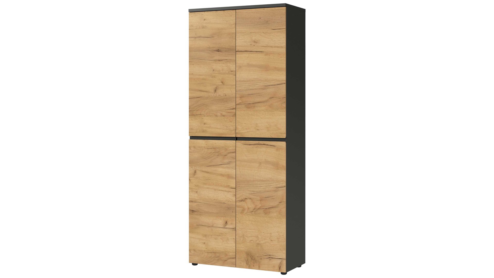 Aktenschrank Germania aus Holz in Holzfarben Aktenschrank Lissabon Graphit & Navarra-Eiche - zwei Türen, Höhe ca. 197 cm