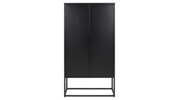 Einzelschrank Actona group aus Metall in Schwarz Metallmöbel Newton - Schrank schwarzer Stahl - zwei Türen, Breite ca. 80 cm