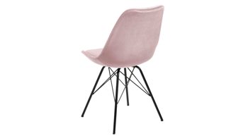 Vierfußstuhl Actona group aus Stoff in Pink Polsterstuhl Eris altrosa Samt Vic 18 & schwarze Metallfüße