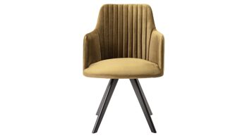 Polsterstuhl Standard furniture factory aus Stoff in Grün Armlehnstuhl Eldar olivgrüner Stoffbezug Monolith 38 & schwarze Holzfüße