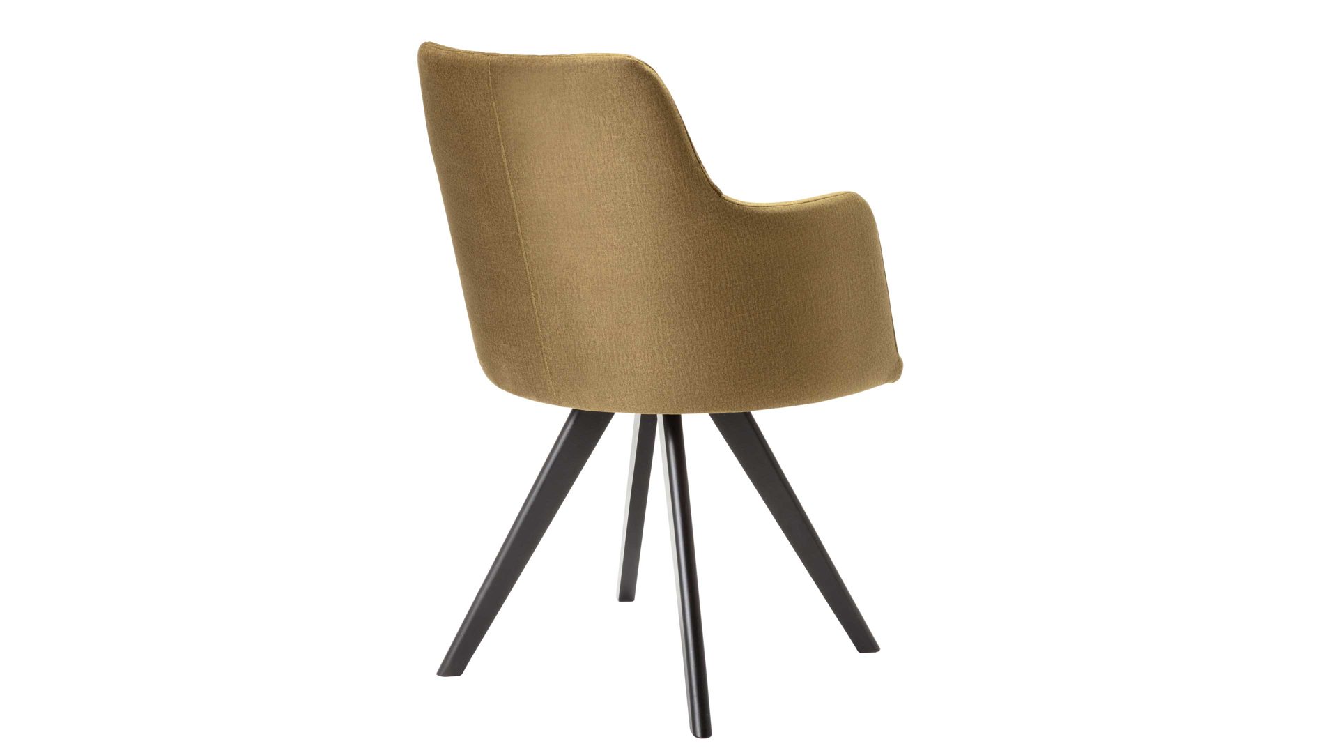 Polsterstuhl Standard furniture factory aus Stoff in Grün Armlehnstuhl Eldar olivgrüner Stoffbezug Monolith 38 & schwarze Holzfüße