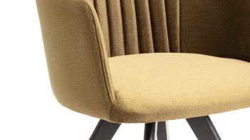 Polsterstuhl Standard furniture factory aus Stoff in Grün Armlehnstuhl Eldar olivgrüner Stoffbezug Monolith 38 & schwarze Holzfüße