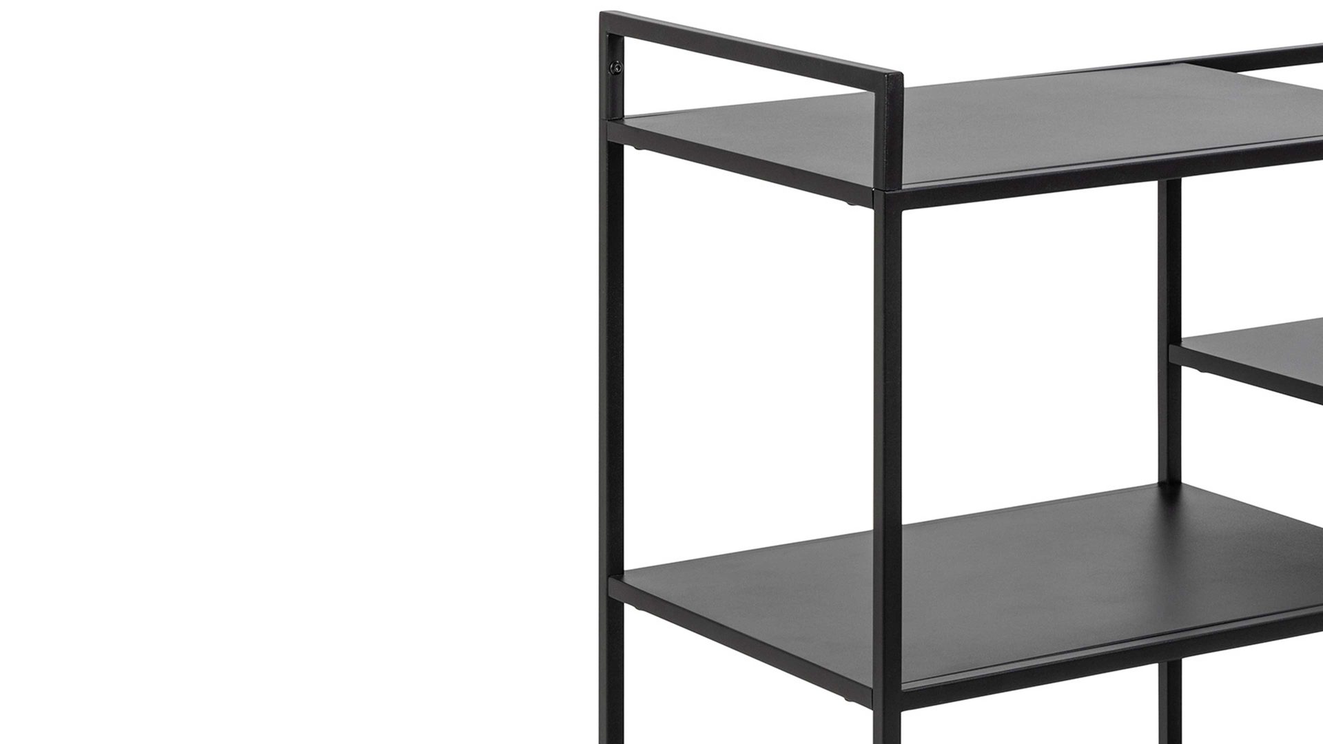 Servierwagen Actona group aus Metall in Schwarz Metallmöbel Newcastle - Servierwagen schwarzes Metall - drei Böden, Breite ca. 78 cm