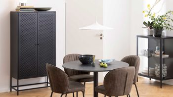 Einzelschrank Actona group aus Metall in Schwarz Metallmöbel Newcastle - Schrank schwarzes Metall - zwei Türen, Breite ca. 80 cm