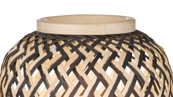 Pendelleuchte Fh fischer & honsel aus Holz in Holzfarben FH Hängeleuchte Hummel Bambusgeflecht – Länge ca. 71 cm