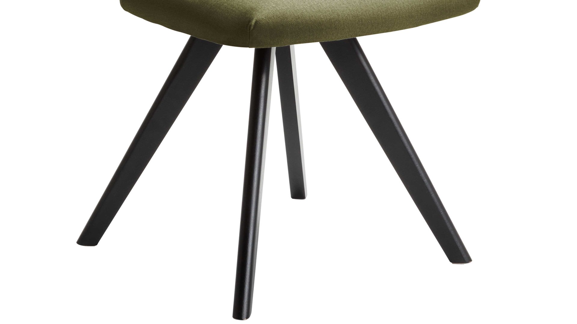 Polsterstuhl Standard furniture factory aus Stoff in Grün Polsterstuhl Eldar olivgrüner Stoffbezug Monolith 38 & schwarze Holzfüße