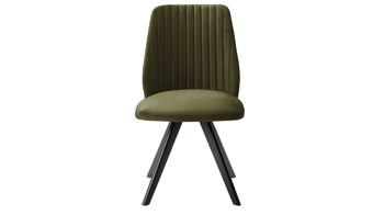 Polsterstuhl Standard furniture factory aus Stoff in Grün Polsterstuhl Eldar olivgrüner Stoffbezug Monolith 38 & schwarze Holzfüße