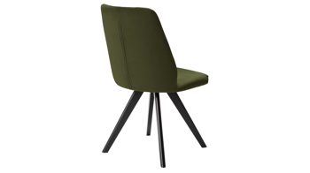 Polsterstuhl Standard furniture factory aus Stoff in Grün Polsterstuhl Eldar olivgrüner Stoffbezug Monolith 38 & schwarze Holzfüße