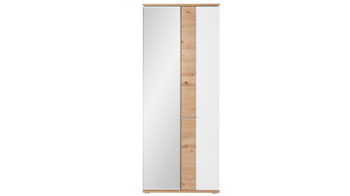 Garderobenschrank Innostyle aus Holz in Weiß Garderobenprogramm Signo II - Garderobenschrank Mattweiß & Artisan Eiche - zwei Türen, Breite ca. 80 cm