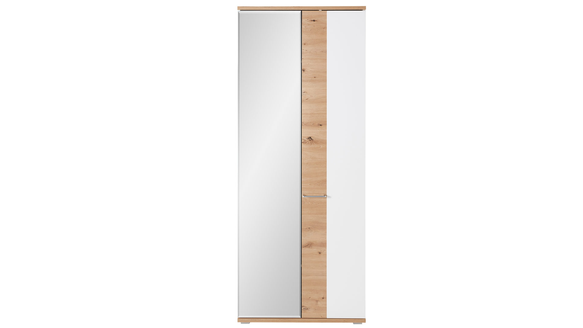 Garderobenschrank Innostyle aus Holz in Weiß Garderobenprogramm Signo II - Garderobenschrank Mattweiß & Artisan Eiche - zwei Türen, Breite ca. 80 cm