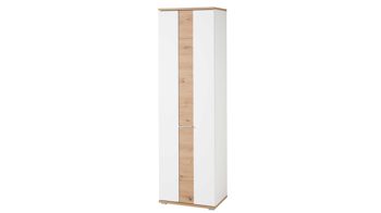 Garderobenschrank Innostyle aus Holz in Weiß Garderobenprogramm Signo II - Garderobenschrank Mattweiß & Artisan Eiche - zwei Türen, Breite ca. 60 cm