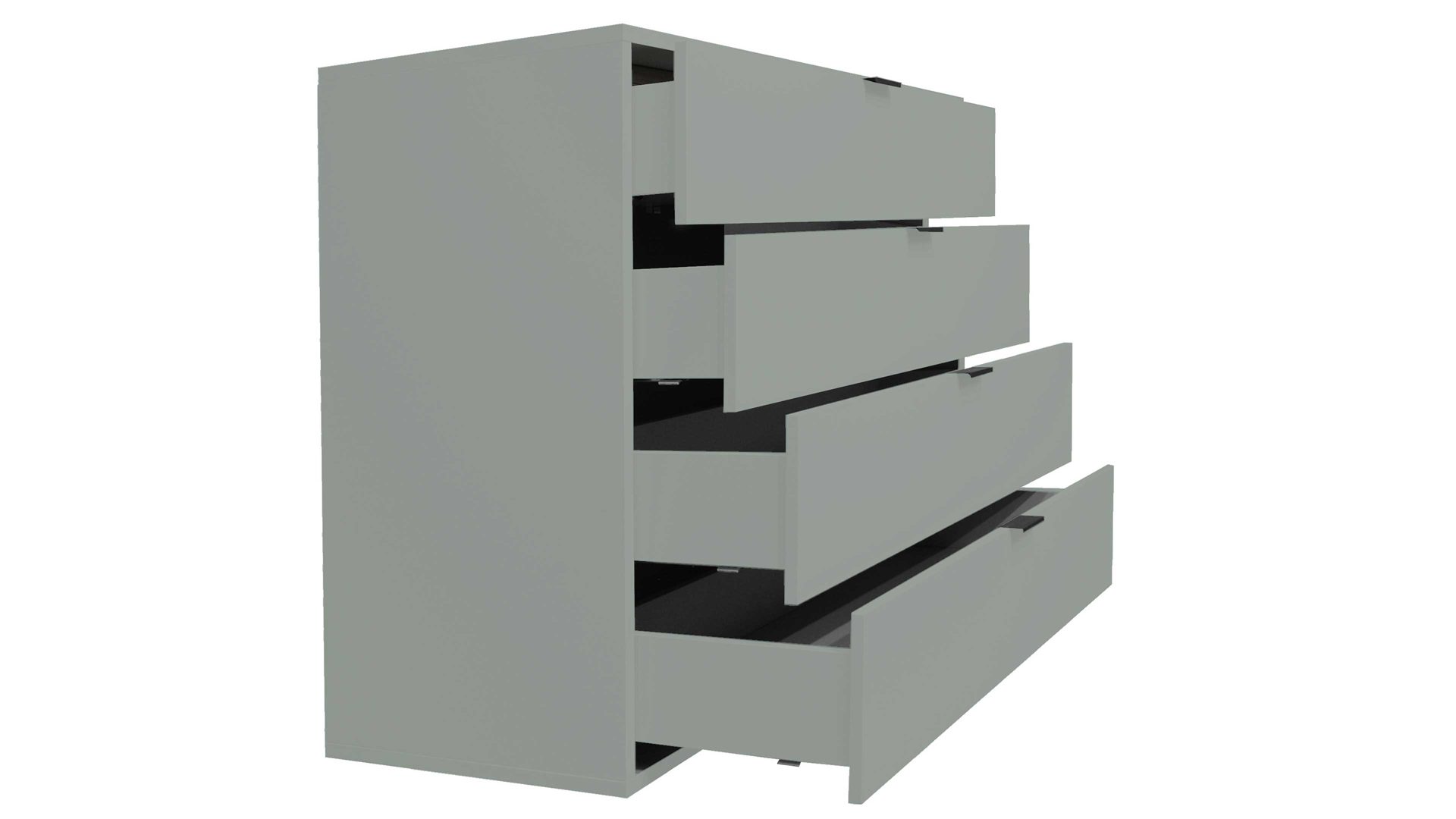 Schubladenkommode Mäusbacher i.i. aus Holz in Hellgrün Kommodenserie Bonnie - Schubladenkommode pinengrüner Mattlack - vier Schubladen, Breite ca. 119 cm