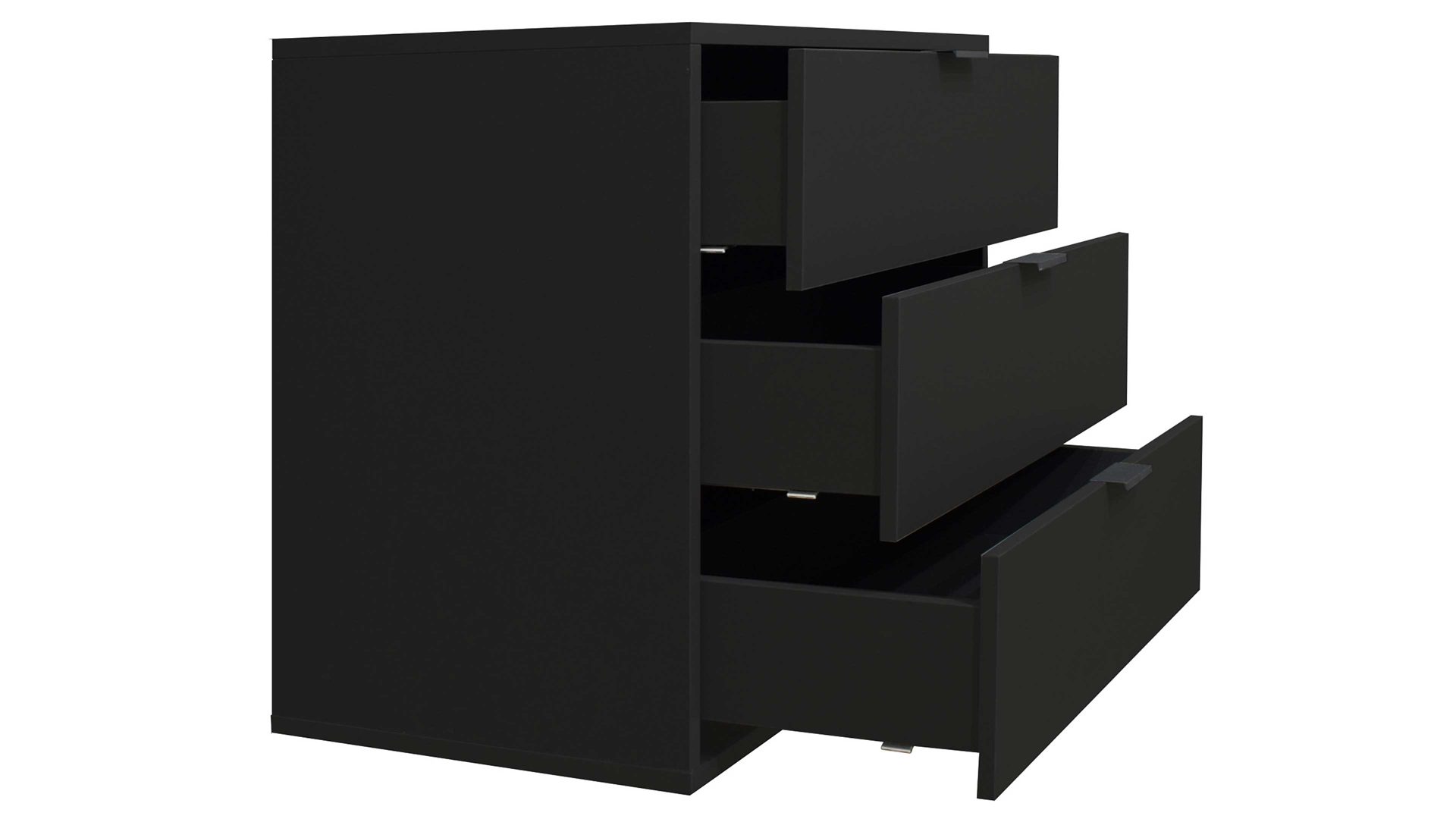 Schubladenkommode Mäusbacher aus Holz in Anthrazit Kommodenserie Bonnie - Schubladenkommode anthrazitfarbener Mattlack - drei Schubladen, Breite ca. 81 cm