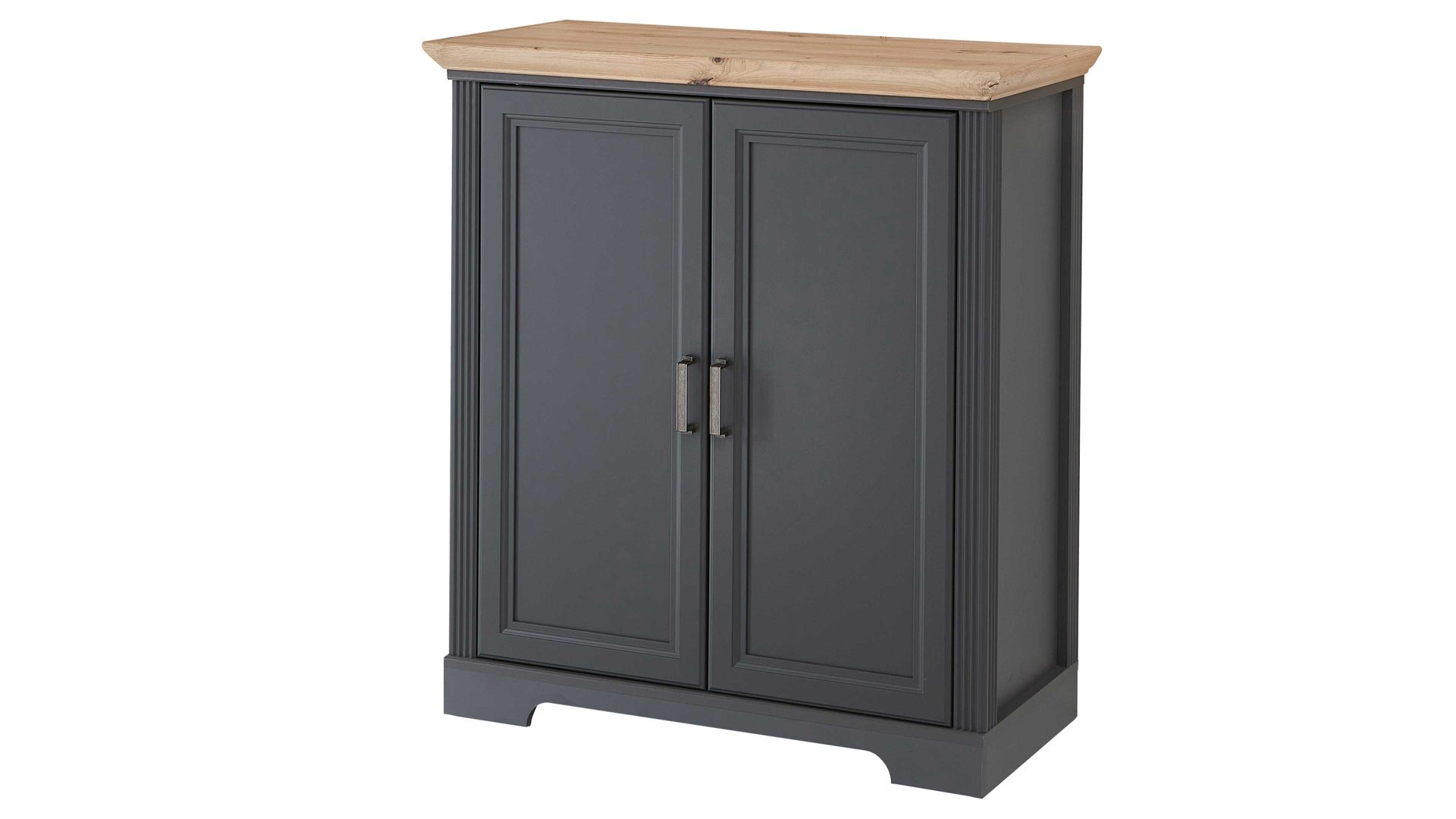 Türenkommode Innostyle aus Holz in Dunkelgrau Kommodenserie Jasmin - Türenkommode Graphit & Artisan Eiche – zwei Türen, Breite ca. 93 cm