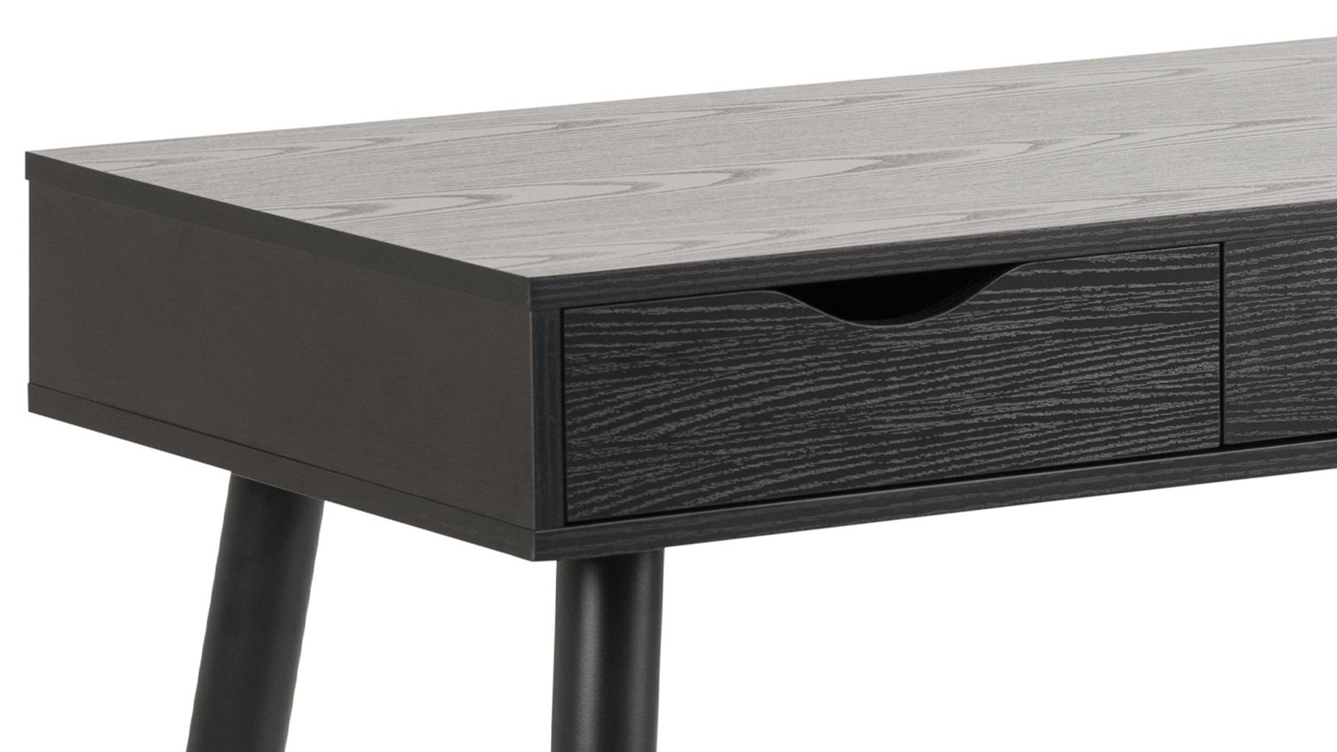 Schreibtisch Actona group aus Holz in Schwarz Schreibtisch Neptun Schwarz - ca. 110 x 50 cm