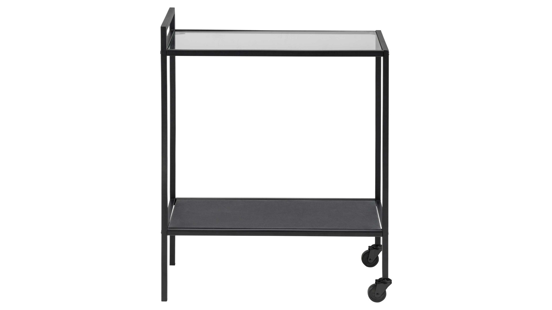 Servierwagen Actona group aus Glas in Schwarz Servierwagen Seaford im Industrielook - praktisch und flexibel Glas & Metall – ca. 60 x 75 x 30 cm