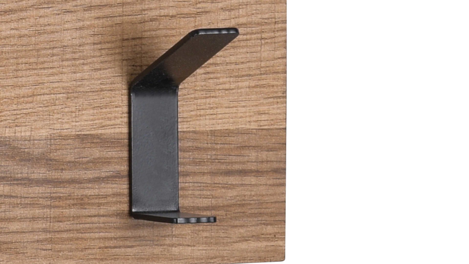 Wandgarderobe M2 kollektion aus Holz in Holzfarben Garderobenleiste Lima Eiche & Schwarz - Länge ca. 50 cm