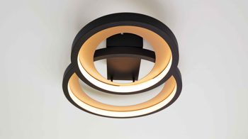 Deckenleuchte Interliving aus Metall in Schwarz Interliving Leuchten Serie 9337 - Deckenleuchte Mattschwarz & Gold – ca. 59 x 33 cm