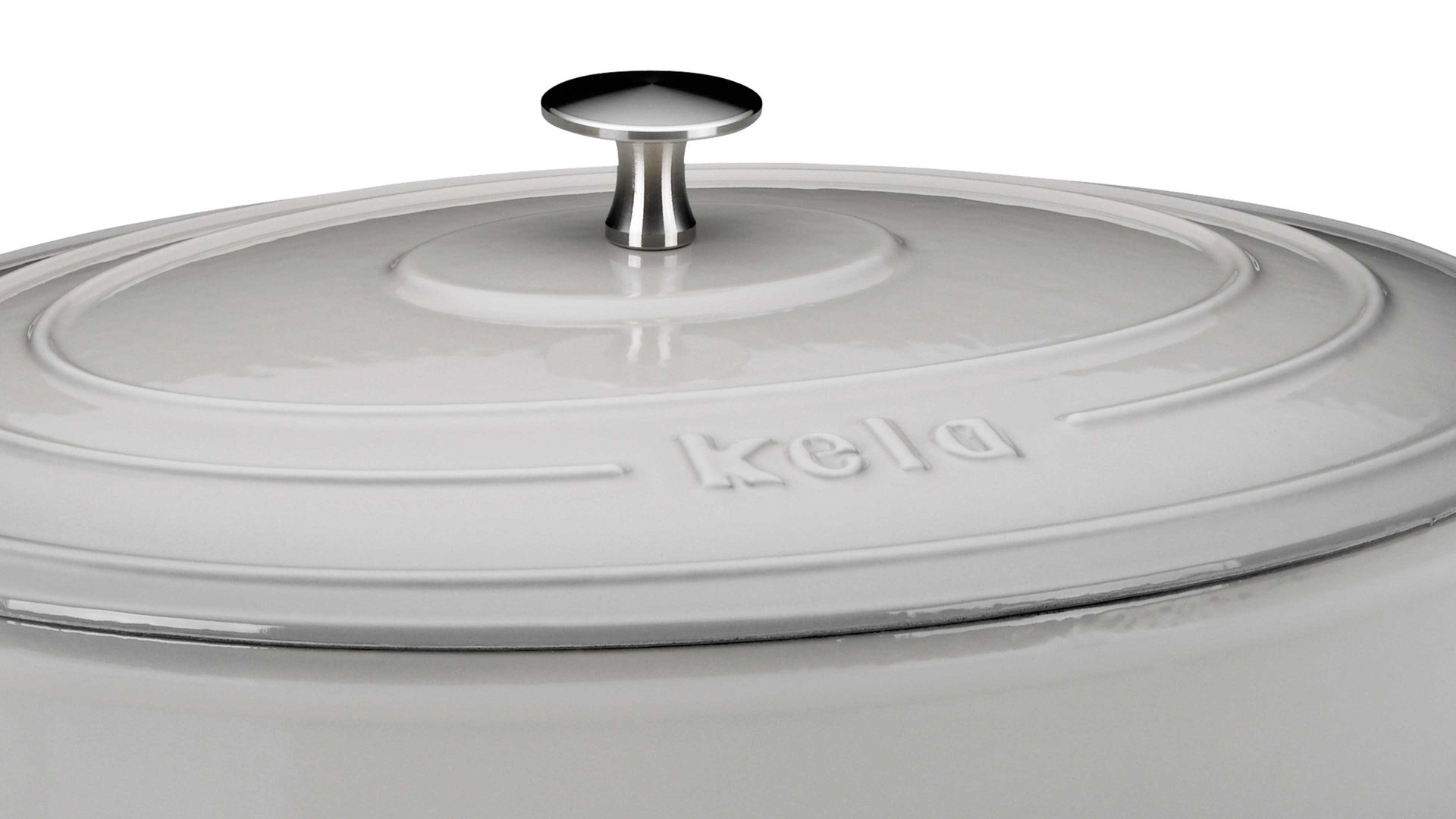 Bräter Kela | keck & lang aus Metall in Hellgrau kela Bräter Calido hellgraues Gusseisen - ca. 6 Liter