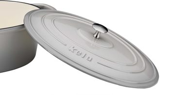 Bräter Kela | keck & lang aus Metall in Hellgrau kela Bräter Calido hellgraues Gusseisen - ca. 6 Liter