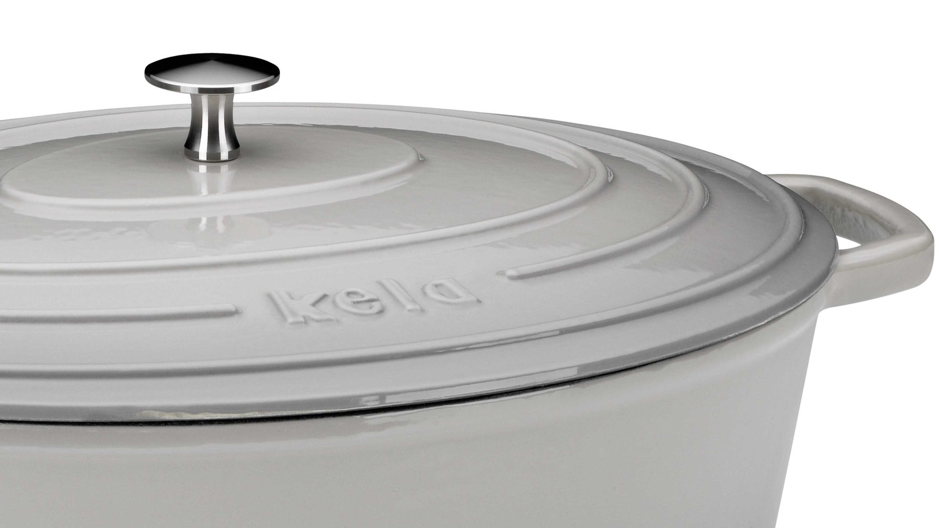 Bräter Kela | keck & lang aus Metall in Hellgrau kela Bräter Calido hellgraues Gusseisen - ca. 9,3 Liter