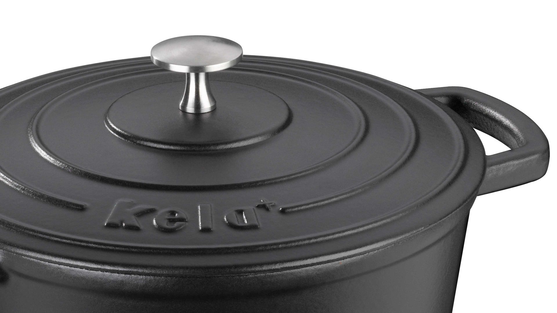 Bräter Kela | keck & lang aus Metall in Schwarz kela Bräter Calido schwarzes Gusseisen - ca. 3,8 Liter