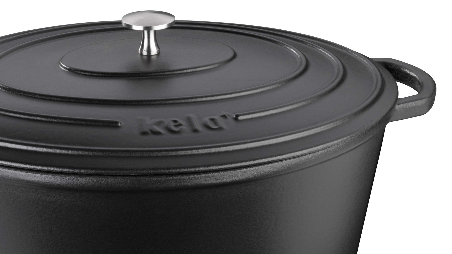 Bräter Kela | keck & lang aus Metall in Schwarz kela Bräter Calido schwarzes Gusseisen - ca. 9,3 Liter