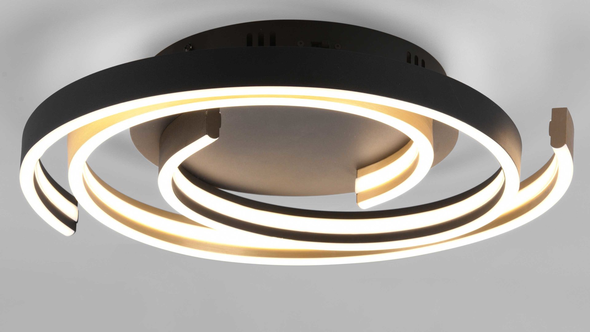 Deckenleuchte Trio lighting for you aus Metall in Schwarz Trio Deckenleuchte Caya Messingfarben  &  Schwarz  - Durchmesser ca. 50 cm