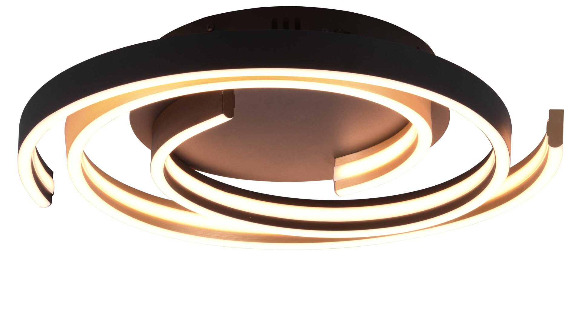 Deckenleuchte Trio lighting for you aus Metall in Schwarz Trio Deckenleuchte Caya Messingfarben  &  Schwarz  - Durchmesser ca. 50 cm