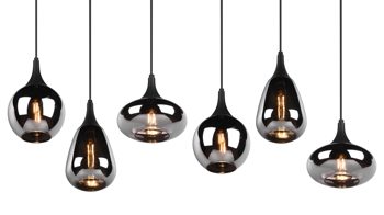 Pendelleuchte Trio lighting for you aus Glas in Chrom Trio Pendelleuchte Lumina schwarz & Glas - Breite ca. 93 cm