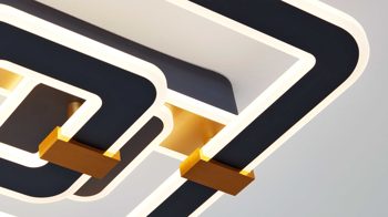 Deckenleuchte Interliving aus Metall in Grau Interliving Leuchten Serie 9330 - Deckenleuchte Grau, Gold & Messing – ca. 50 x 47 cm