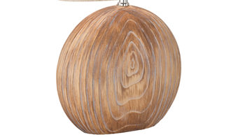 Tischleuchte Fh fischer & honsel aus Textil in Beige FH Tischleuchte Tobse holzfarbene Keramik & Leinen - Höhe ca. 53 cm