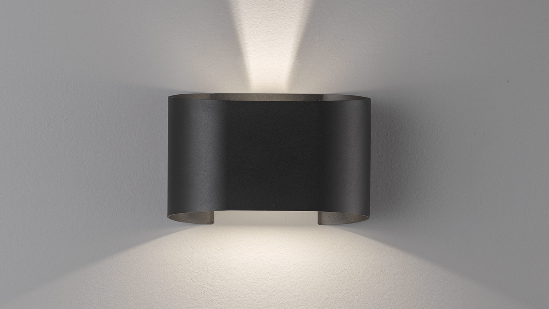 Wandleuchte Fh fischer & honsel aus Metall in Schwarz FH Außen-Wandleuchte Wall mattschwarzes Metall - Breite ca. 18 cm