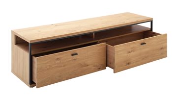 Lowboard Mca furniture aus Holz in Holzfarben Wohnprogramm Bari - Lowboard Asteiche Bianco – zwei Schubladen, Länge ca. 183 cm