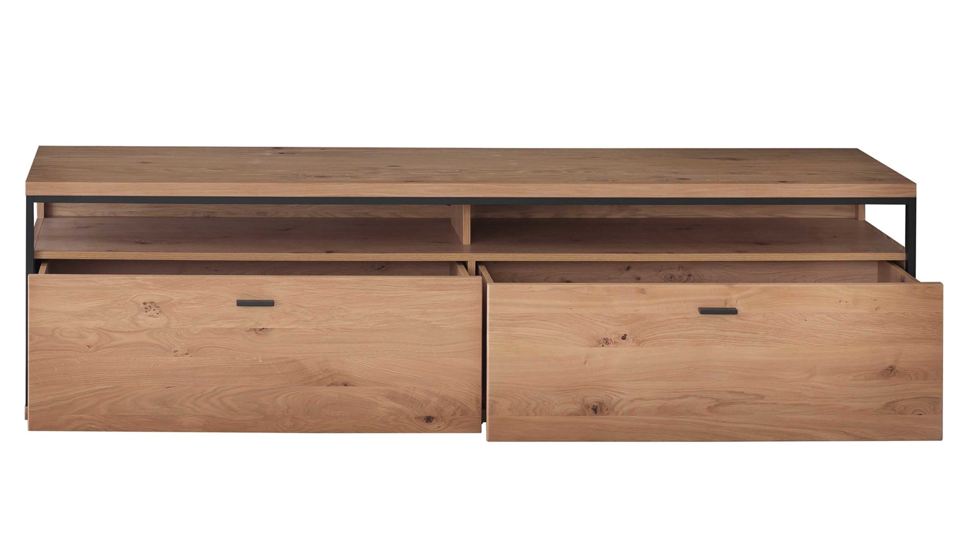 Lowboard Mca furniture aus Holz in Holzfarben Wohnprogramm Bari - Lowboard Asteiche Bianco – zwei Schubladen, Länge ca. 183 cm