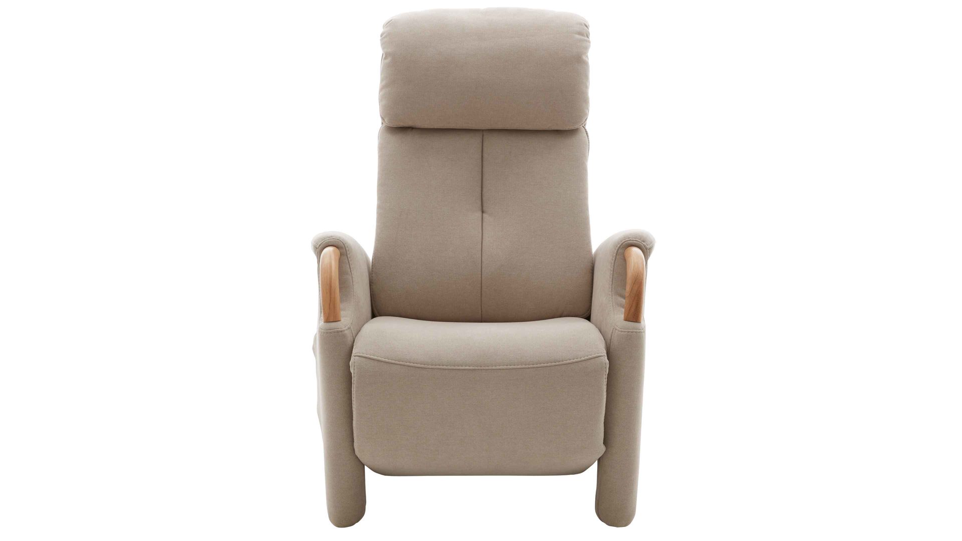 Relaxsessel comfortmaster besser sitzen, liegen, leben aus Stoff in Beige Comfortmaster CM-HU1157 - Relaxsessel B ecrufarbener Bezug Kira & Eiche bianco - Ergonomie piccolo