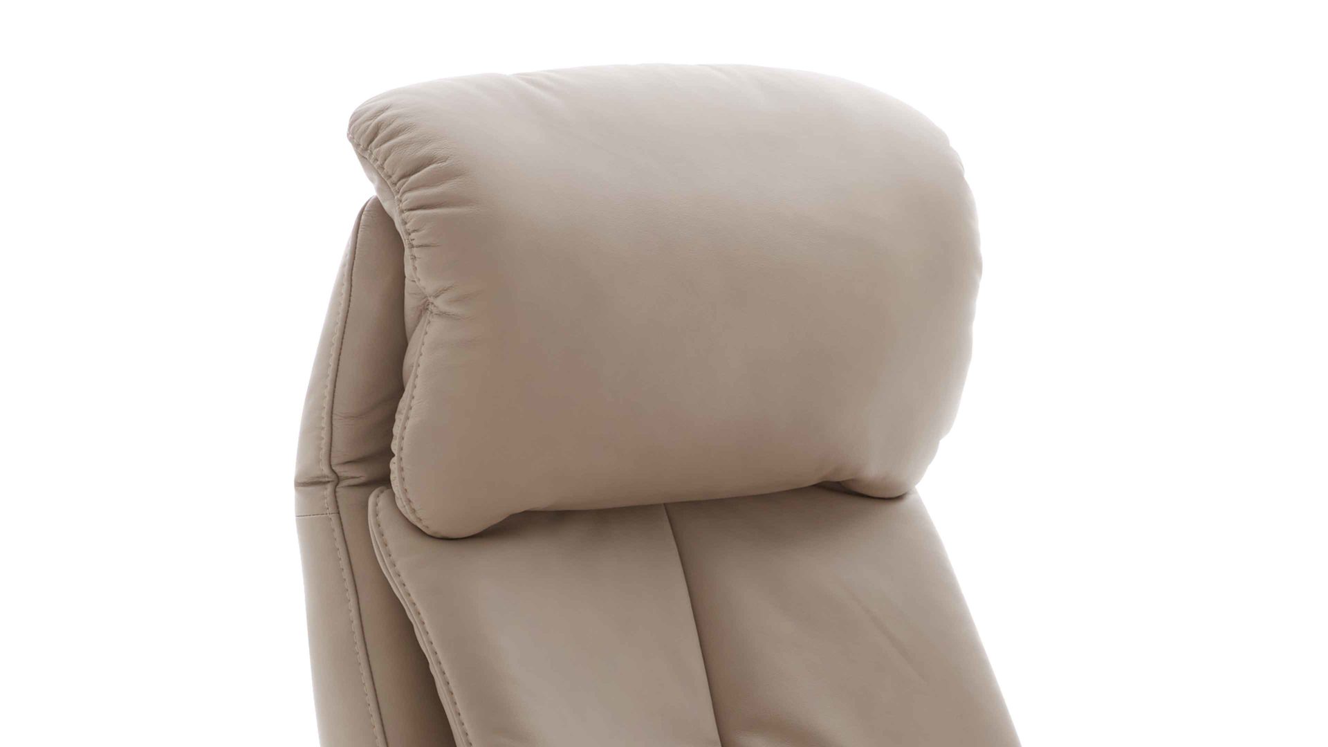 Relaxsessel comfortmaster besser sitzen, liegen, leben aus Leder in Hellgrau Comfortmaster CM-HU1157 - Relaxsessel B perlfarbenes LongLife-Leder Vivre & schwarzer Sternfuß - Ergonomie XL