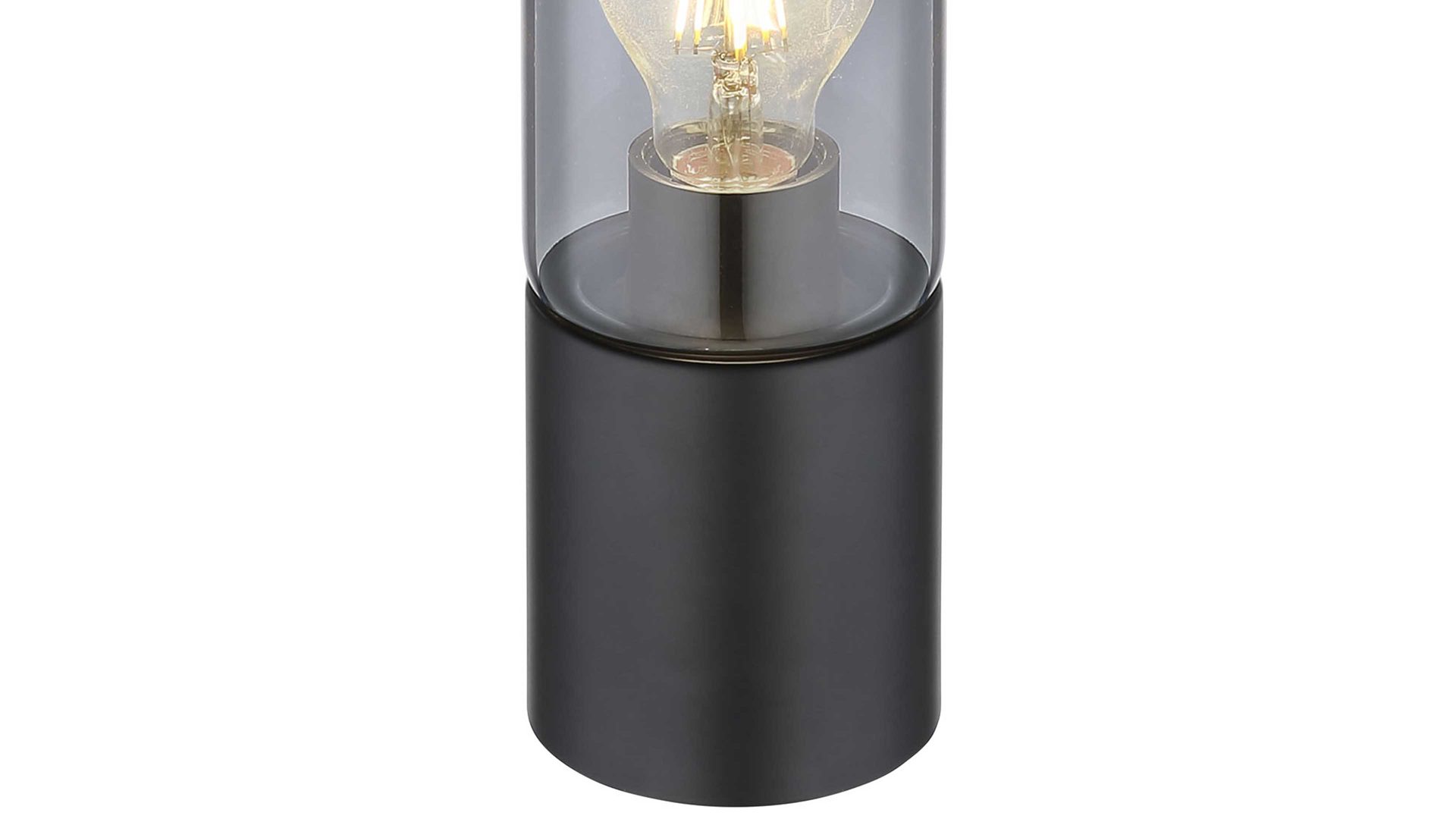 Tischleuchte Globo lighting aus Glas in Dunkelgrau GLOBO Leuchten Serie Annika - Tischlampe mattschwarz & Rauchglas - Durchmesser  ca. 90 cm