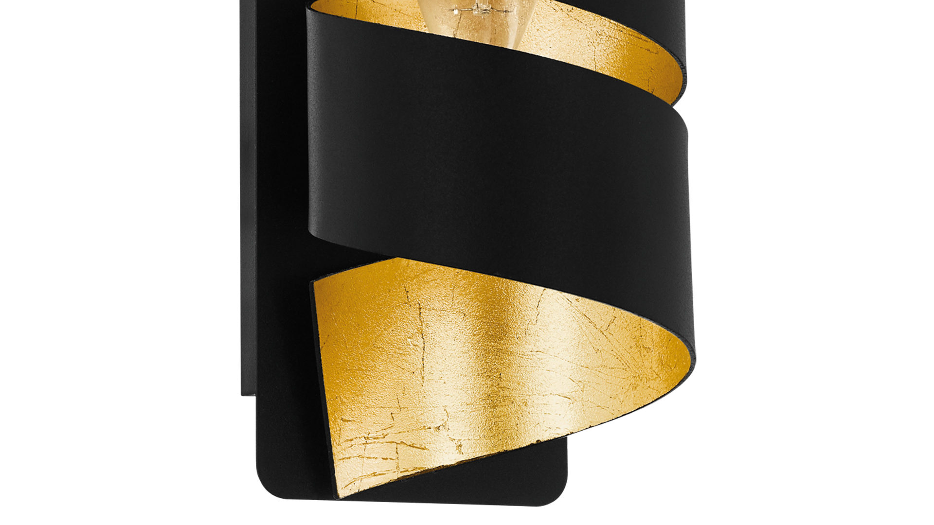 Wandleuchte Eglo aus Metall in Schwarz EGLO Wandleuchte Elizondo Schwarz & Gold - Höhe ca. 27 cm