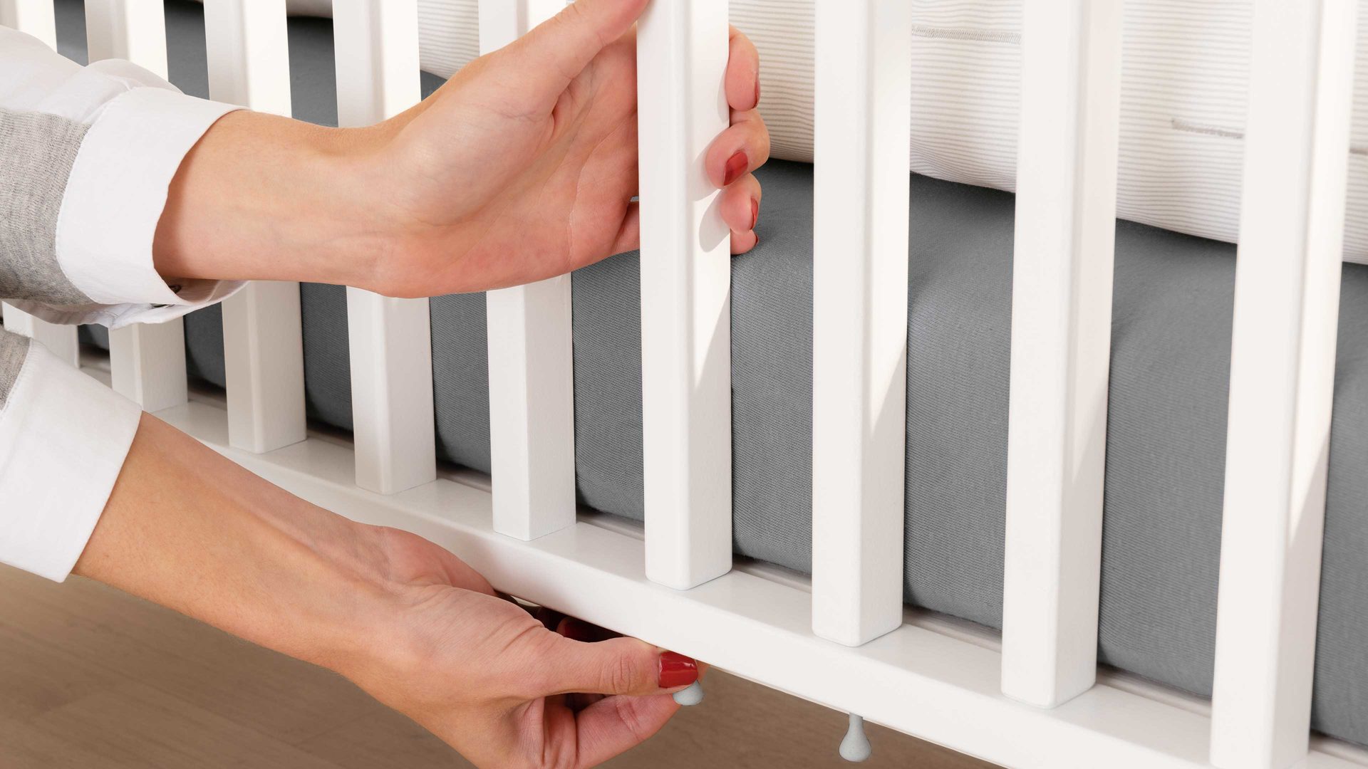 Babybett Paidi aus Holz in Weiß PAIDI Felie – Babybettgestell Kreideweiß - Liegefläche ca. 70 x 140 cm