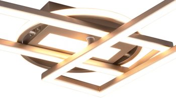 Deckenleuchte Reality leuchten aus Metall in Metallfarben RL Deckenleuchte Twister Nickel matt - Breite ca. 90 cm