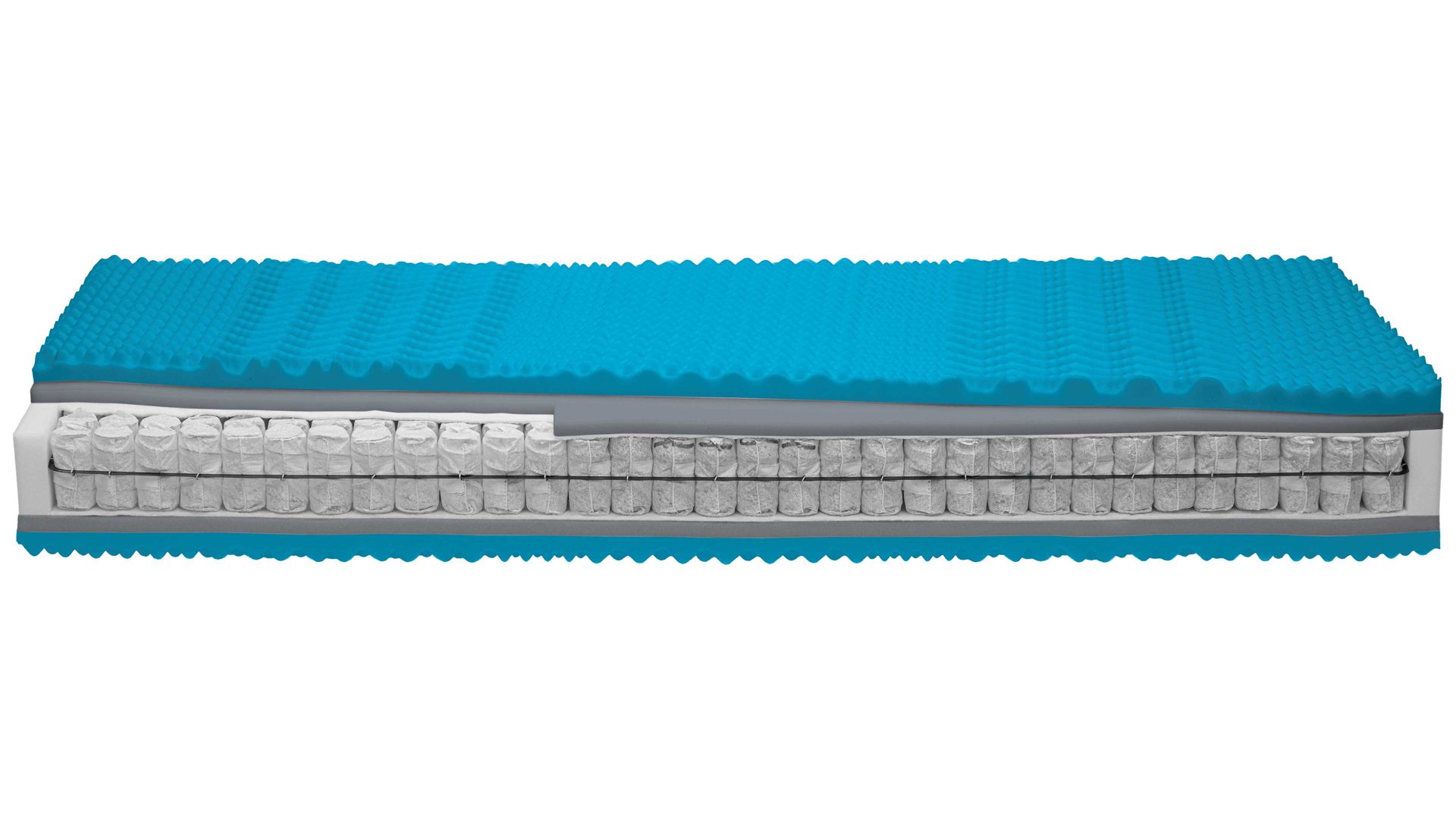Federkernmatratze comfortmaster besser sitzen, liegen, leben aus Stoff in Weiß Comfortmaster Matratze Exklusiv T H3, Taschenfederkern – Liegefläche ca. 90 x 190 cm