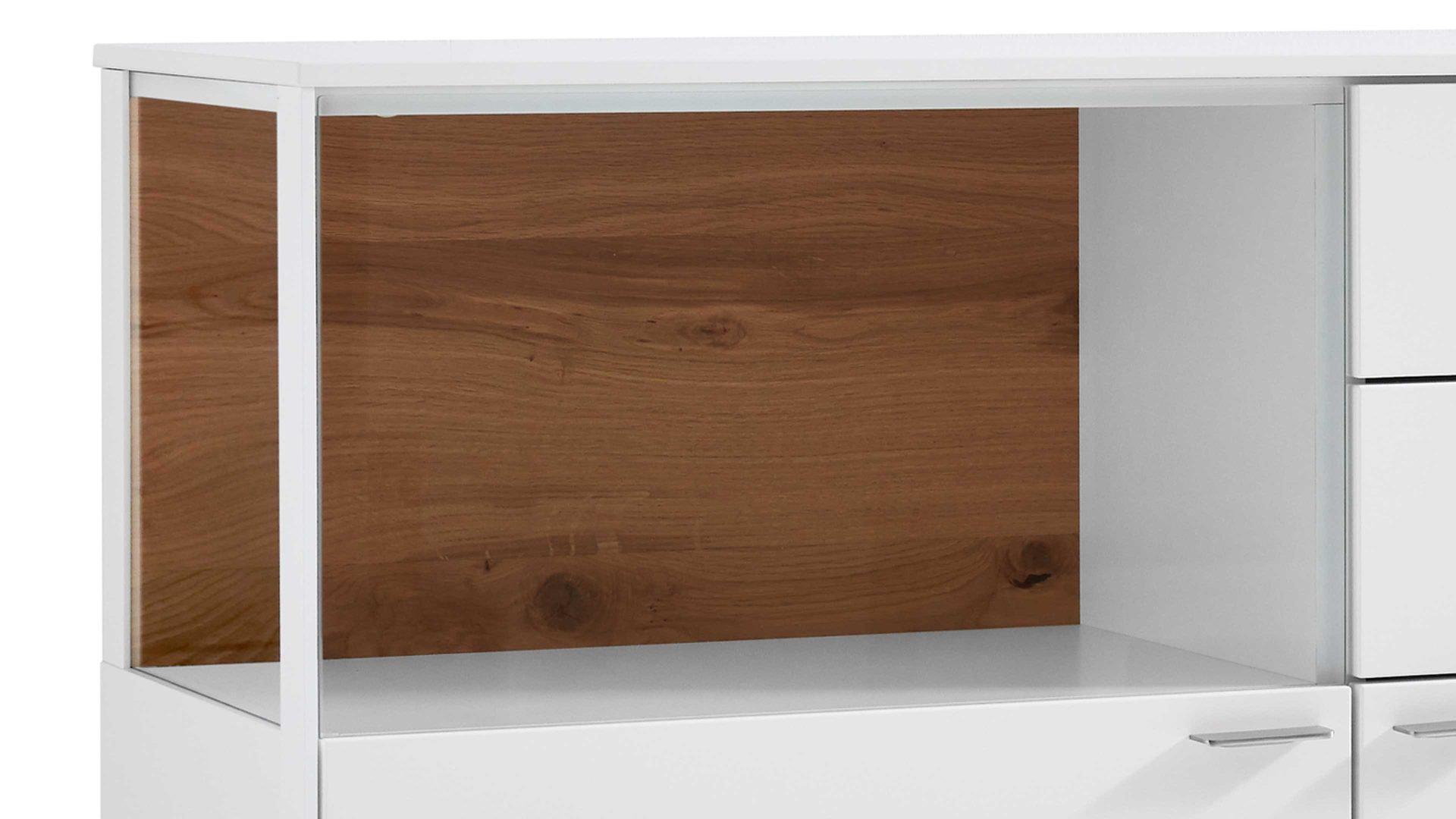 Sideboard Venjakob aus Kunststoff in Weiß VENJAKOB Wohnprogramm Sentino 3000 - Sideboard kristallweiße matte Lackoberflächen – ca. 182 x 105 x 43 cm