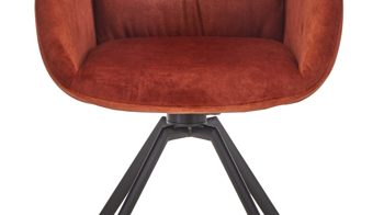 Vierfußstuhl Venjakob aus Stoff in Kupfer VENJAKOB Armlehnenstuhl Anna kupferfarbener Bezug & matt anthrazitfarbenes Metall