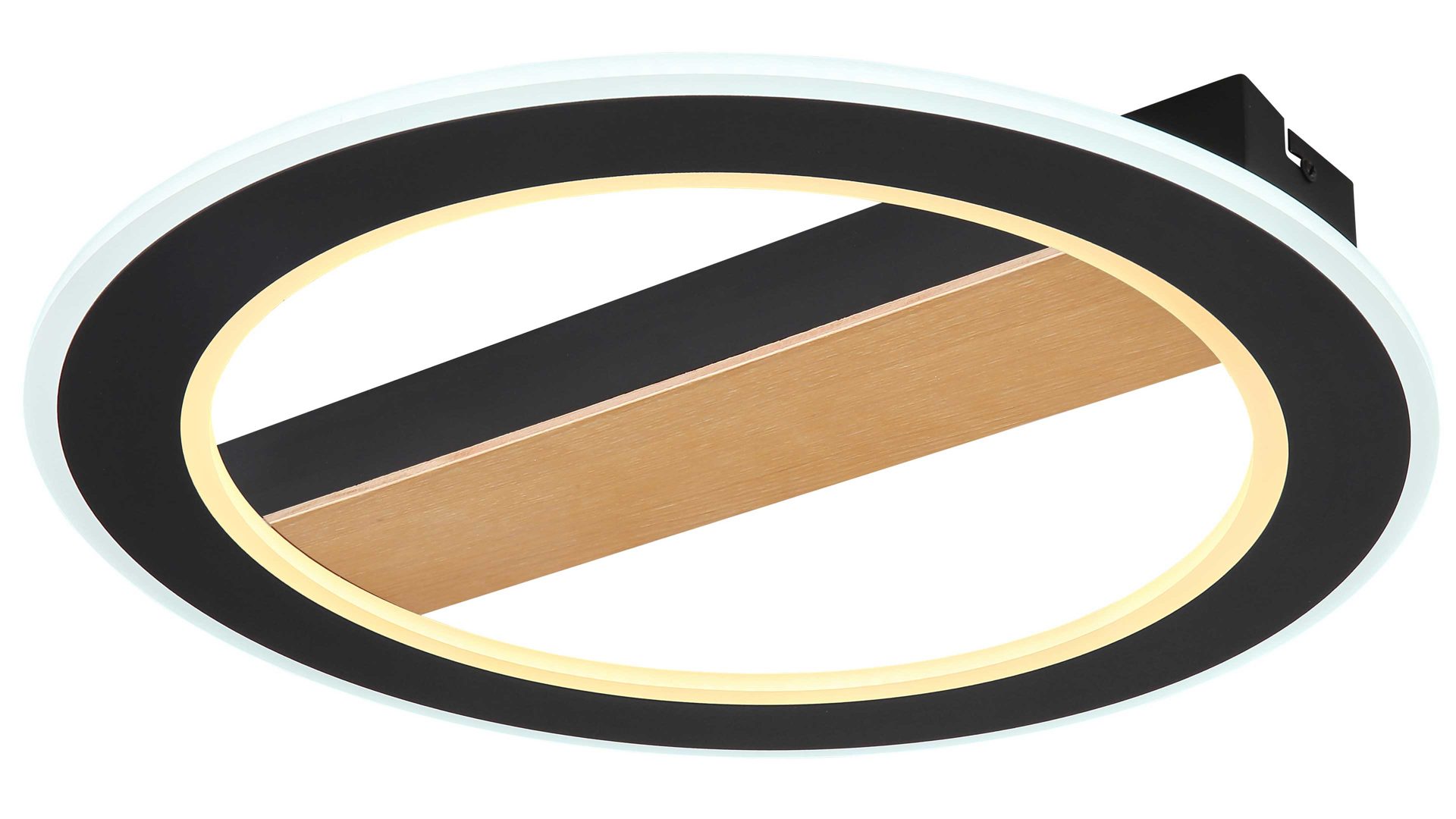 Deckenleuchte Globo lighting aus Metall in Schwarz GLOBO LED-Deckenleuchte Mattia Schwarz & Holz – Durchmesser ca. 45 cm