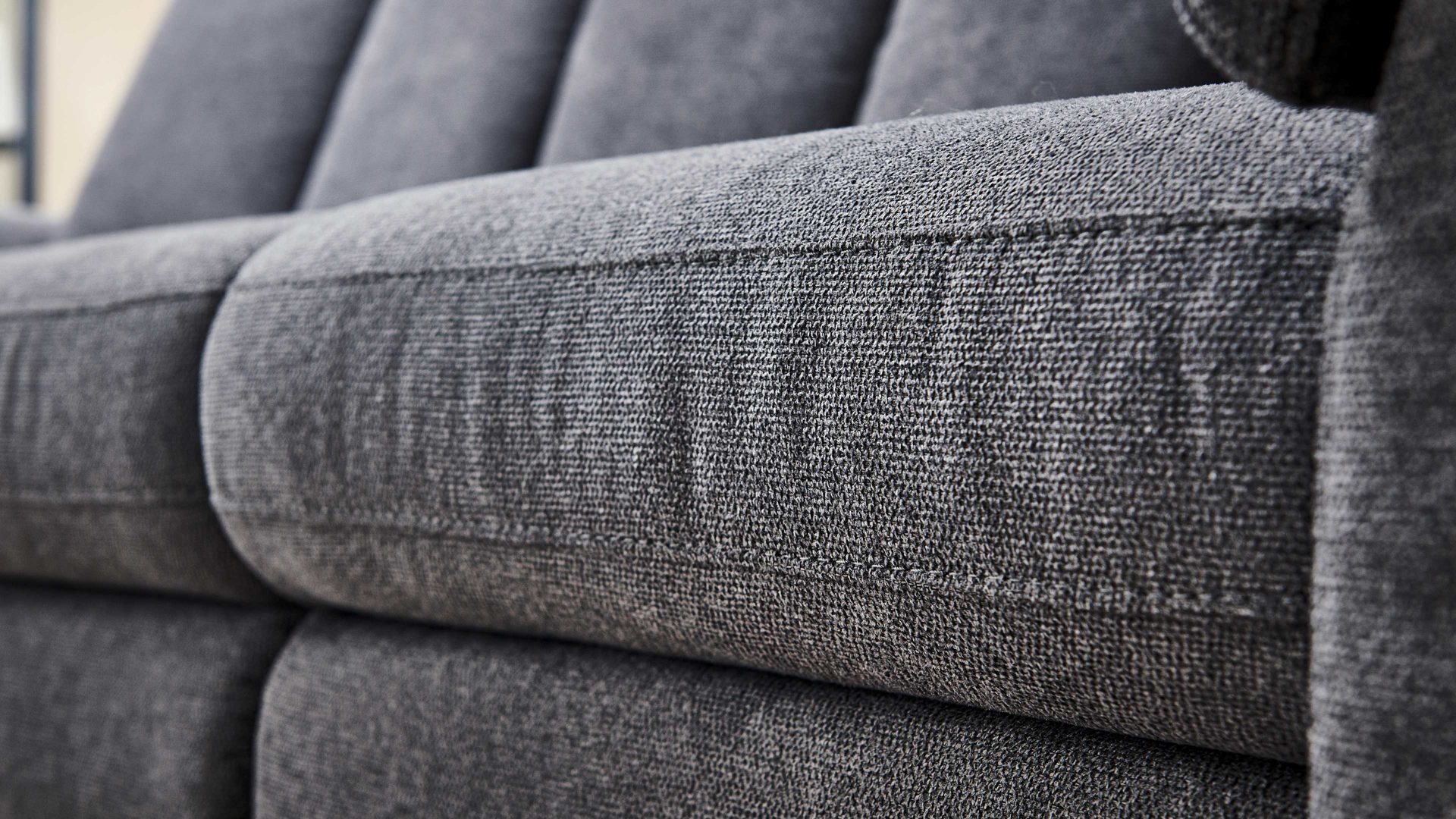 Zweisitzer OrthoSedis aus Stoff in Anthrazit Polsterprogramm OrthoSedis 4.0 - Zweisitzer mit Vorziehfunktion anthrazitfarbener Stoffbezug Sofia clean - Länge ca. 192 cm